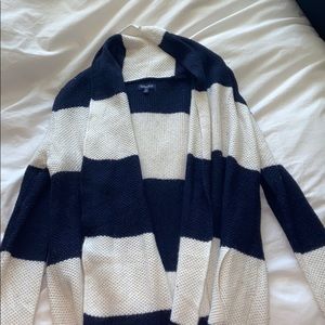 Splendid Navy and White Striped Cardigan